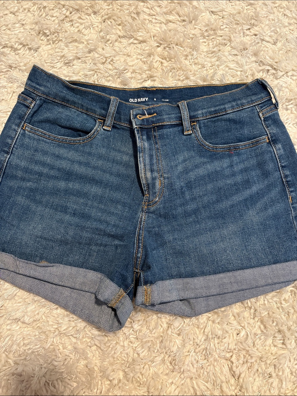 Old Navy Dark Blue Denim Roll-Cuff Shorts